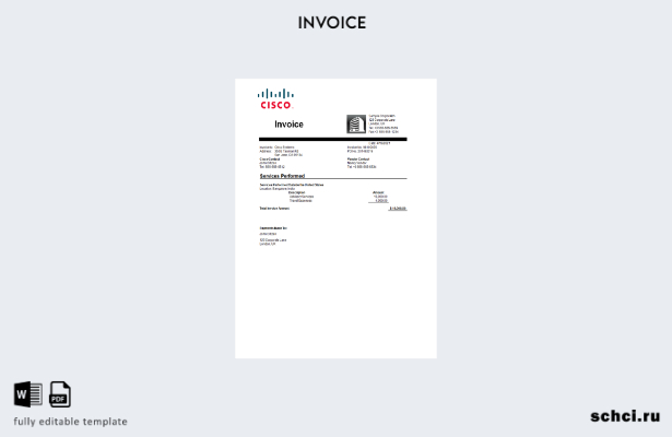 цифровая загрузка шаблона счета фактуры Cisco для США